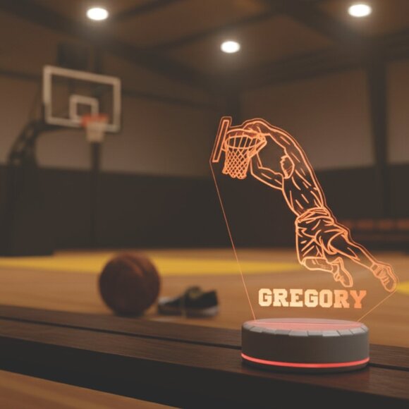 Personalized Basketball Night Light – Custom LED Lamp for Fans - Picture 8 of 8